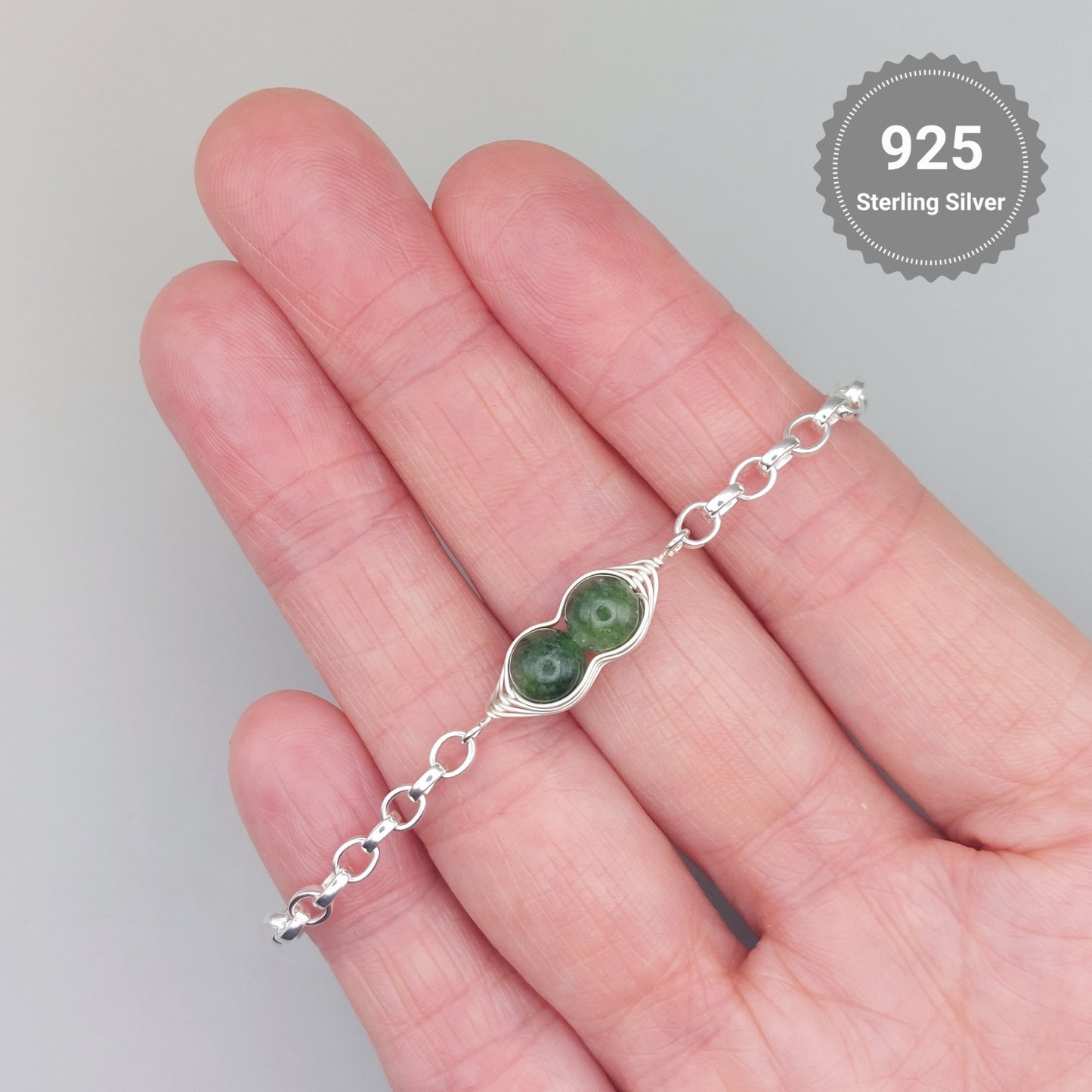 green jade pea pod bracelet