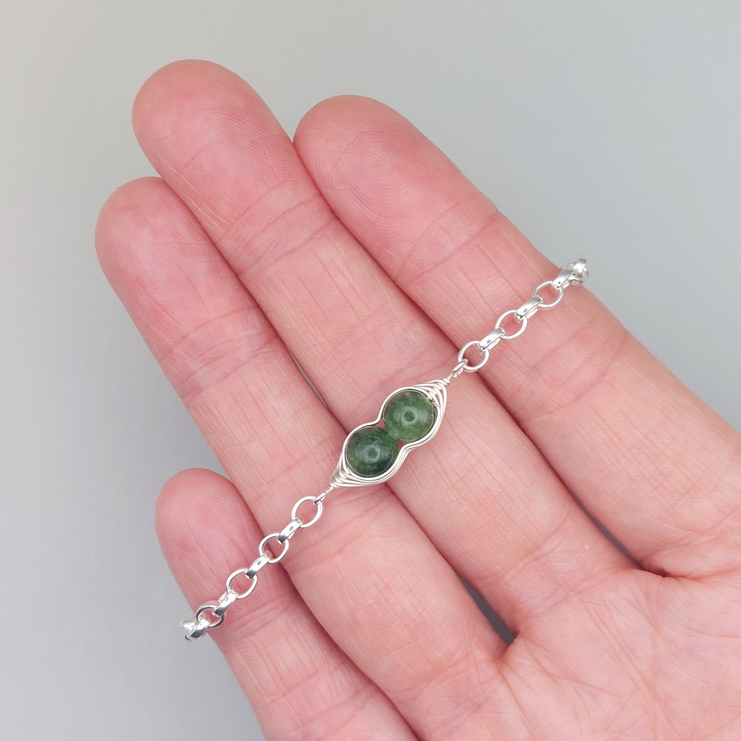 green jade pea pod bracelet