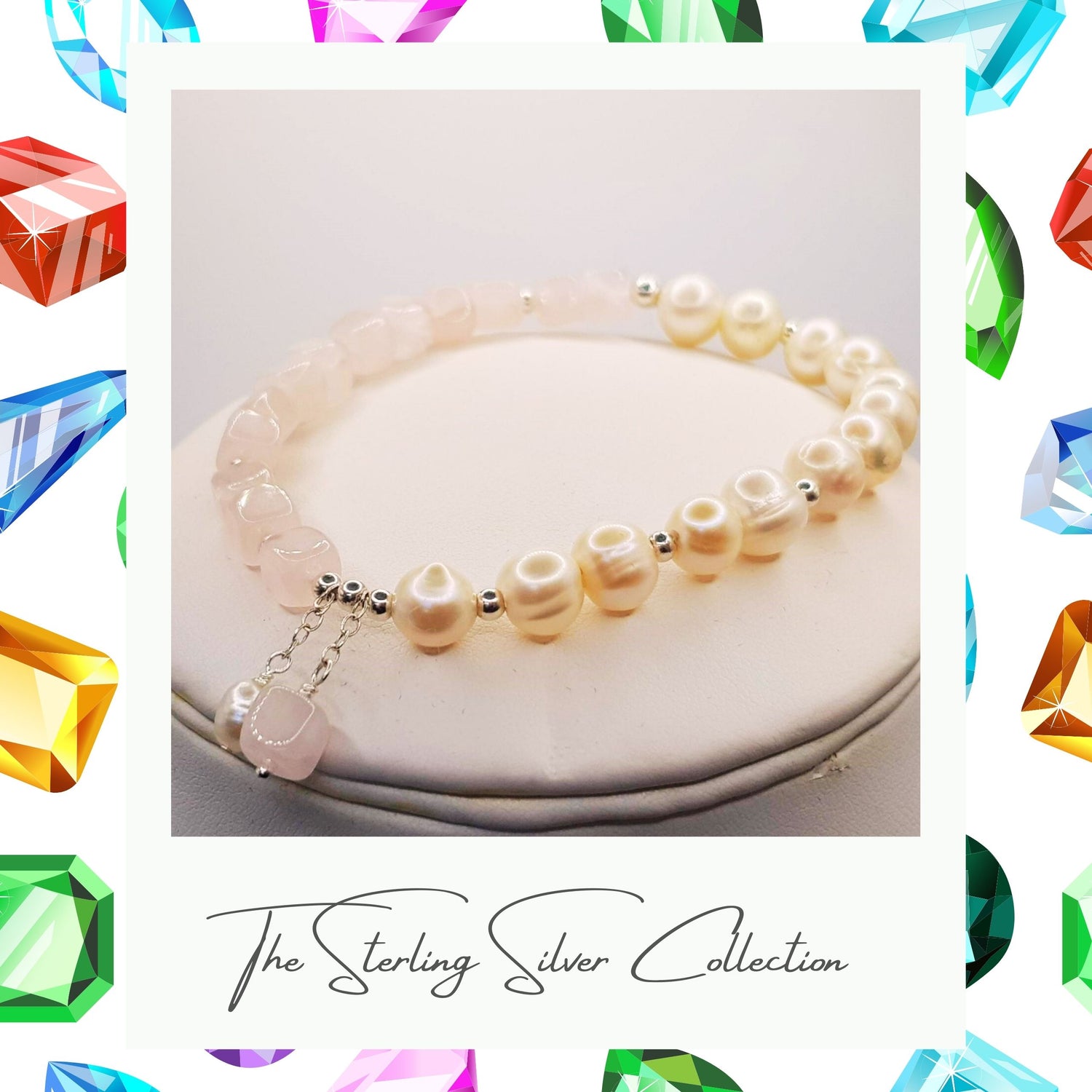 gemstone pearl bracelet