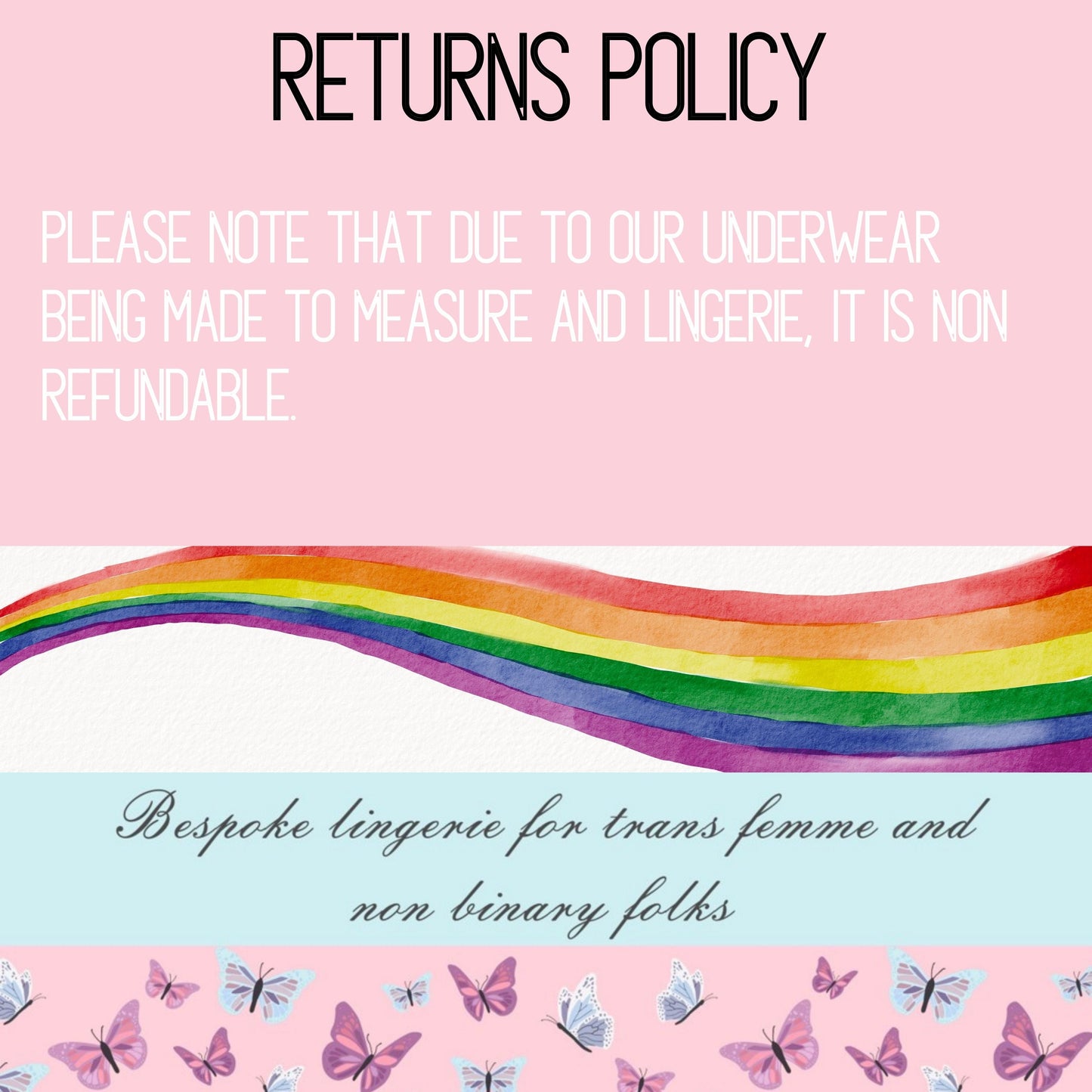 Rainbow Butterfly Transgender Knickers | Transgender Underwear MTF
