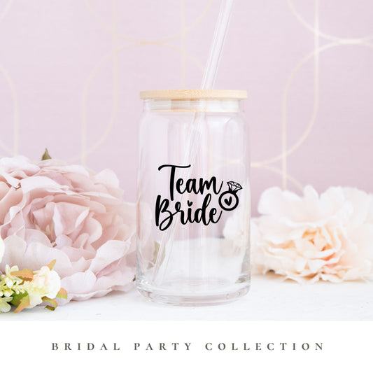 team bride glass cup