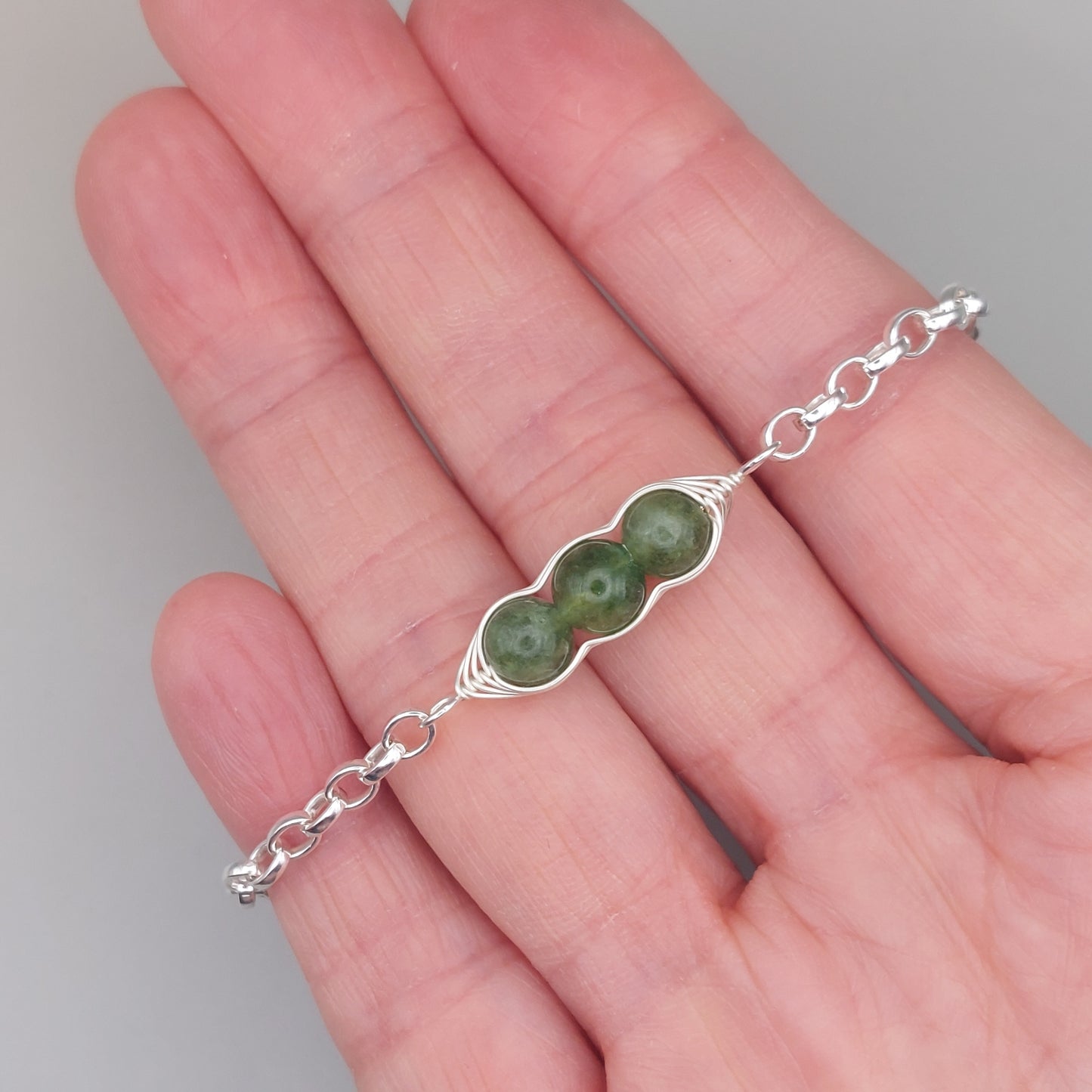 green jade pea pod bracelet