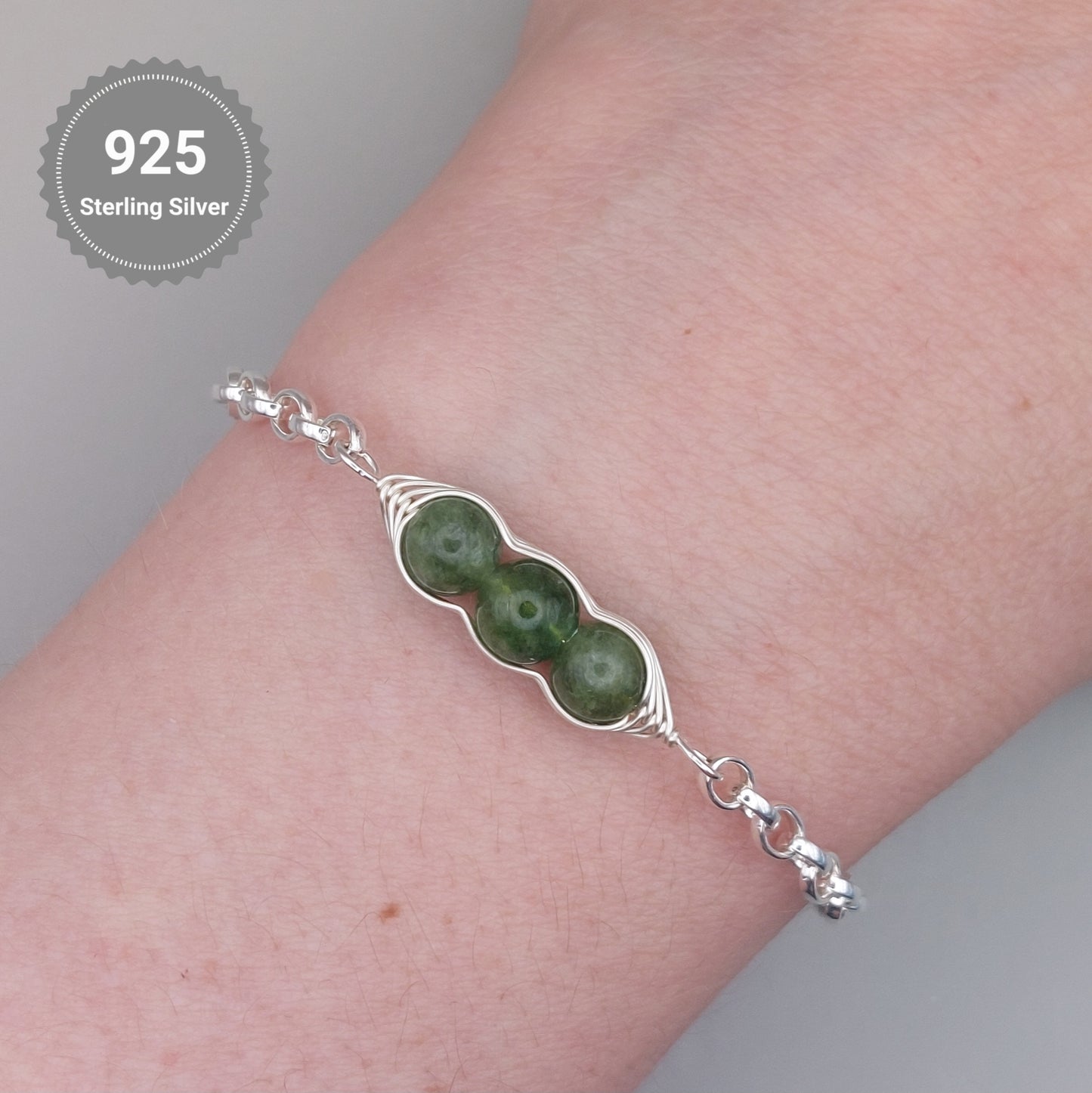 green jade pea pod bracelet