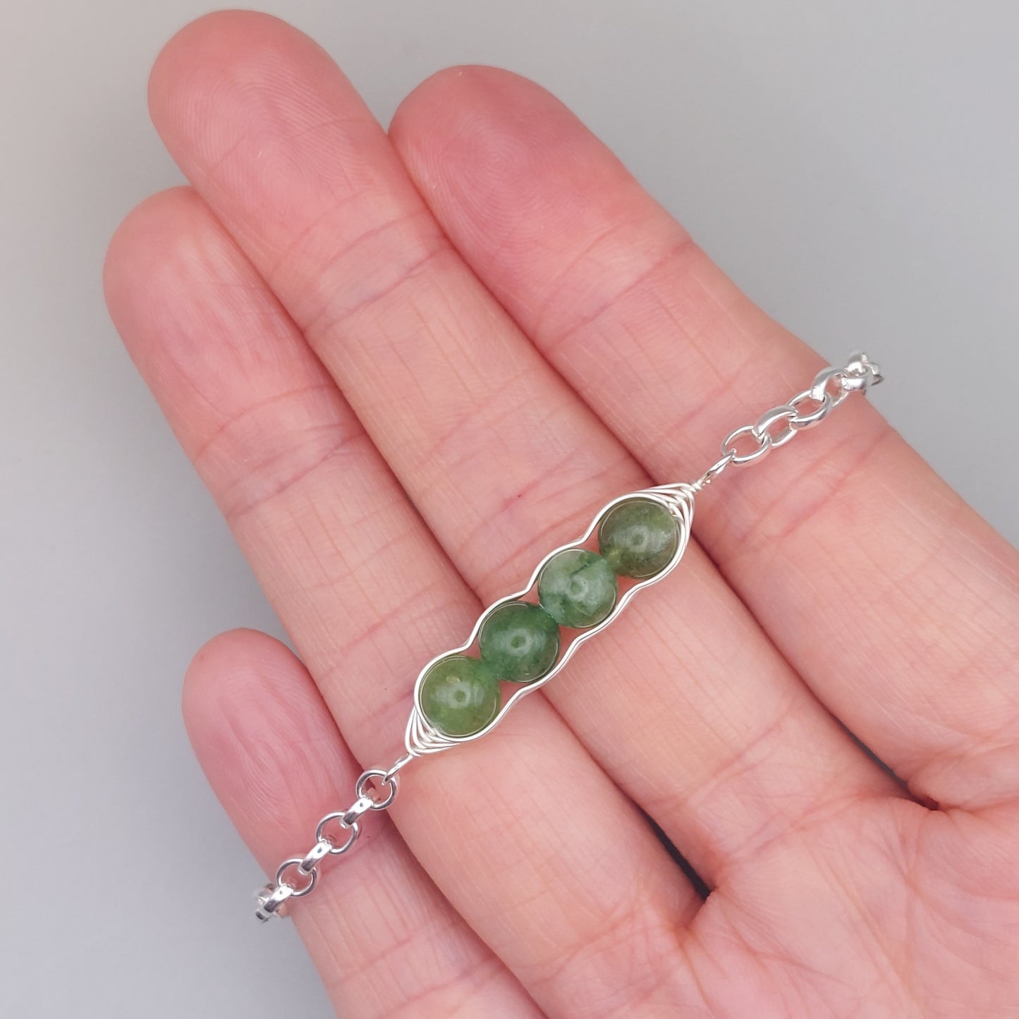 green jade pea pod bracelet