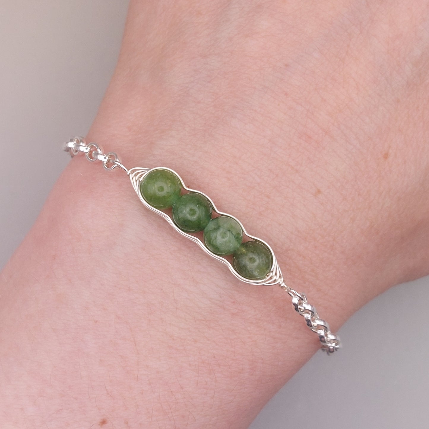 green jade pea pod bracelet