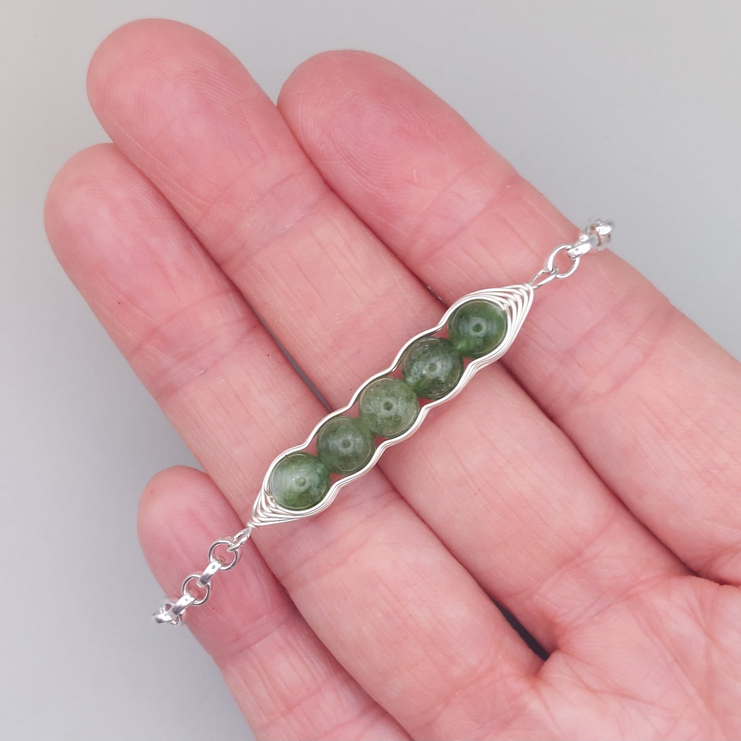 green jade pea pod bracelet