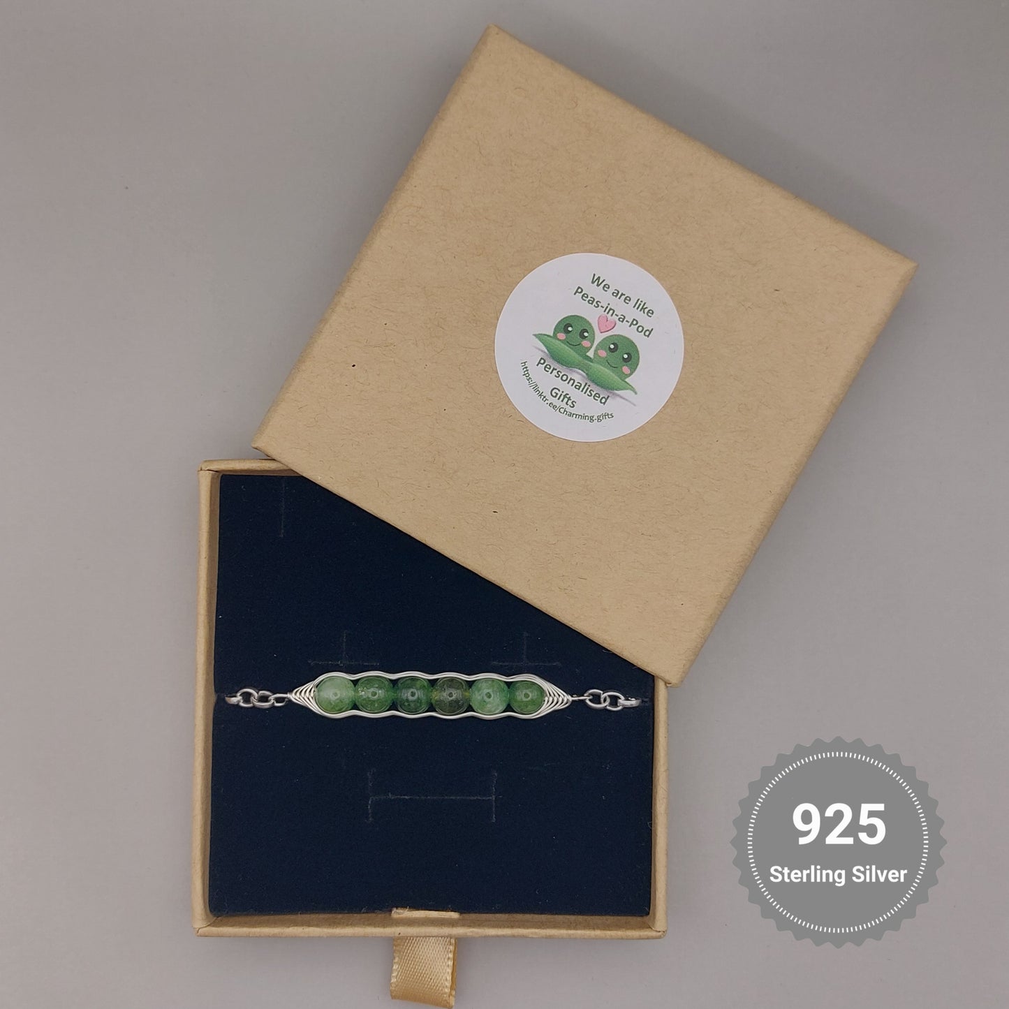 green jade pea pod bracelet