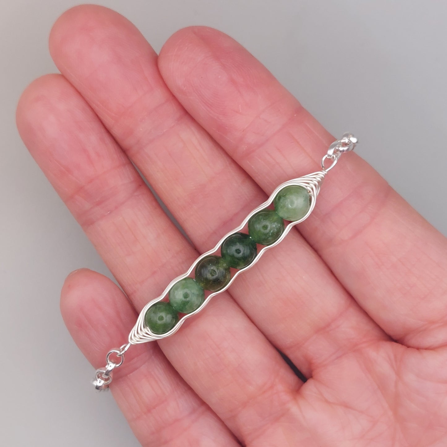 green jade pea pod bracelet