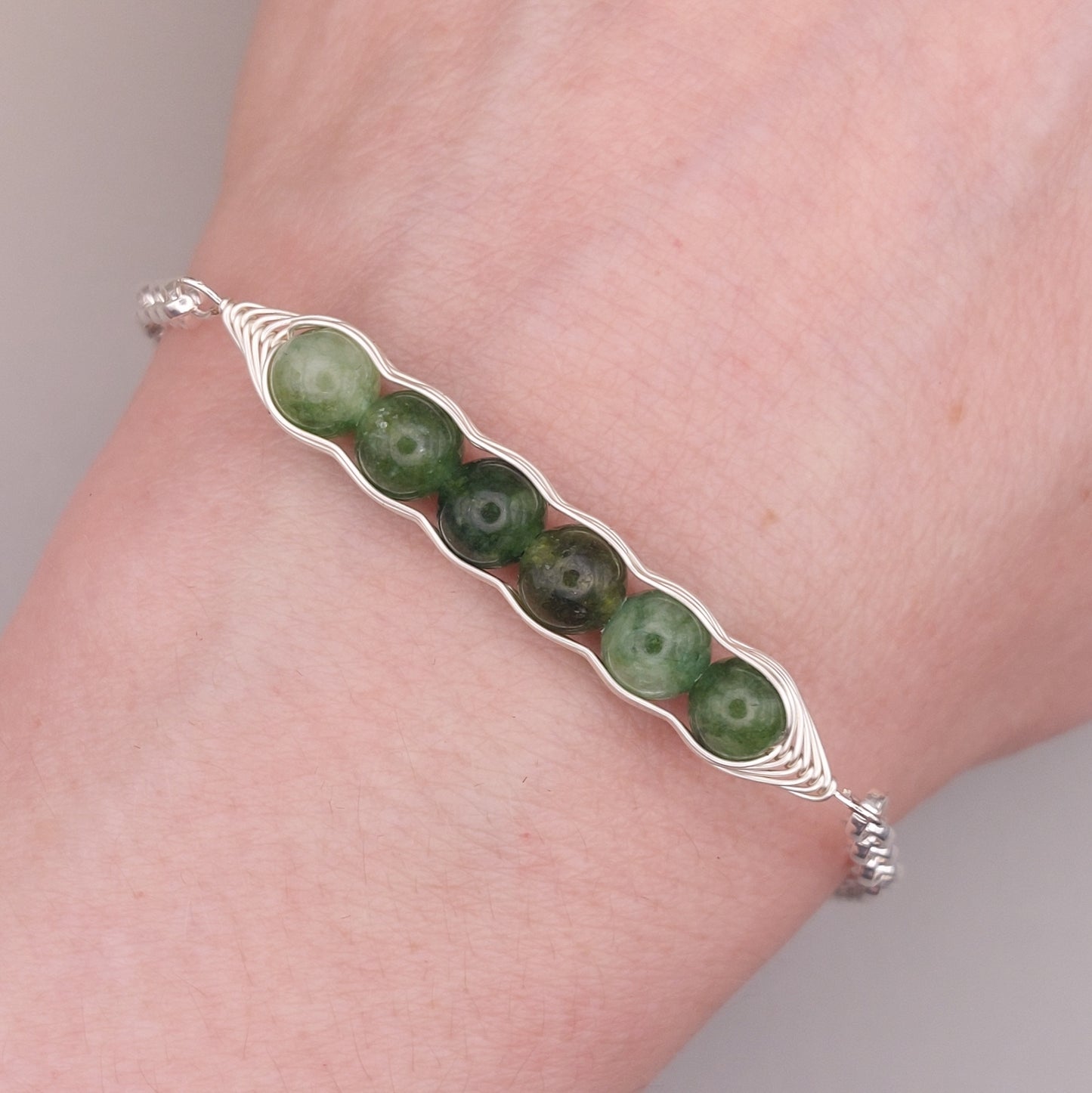 green jade pea pod bracelet
