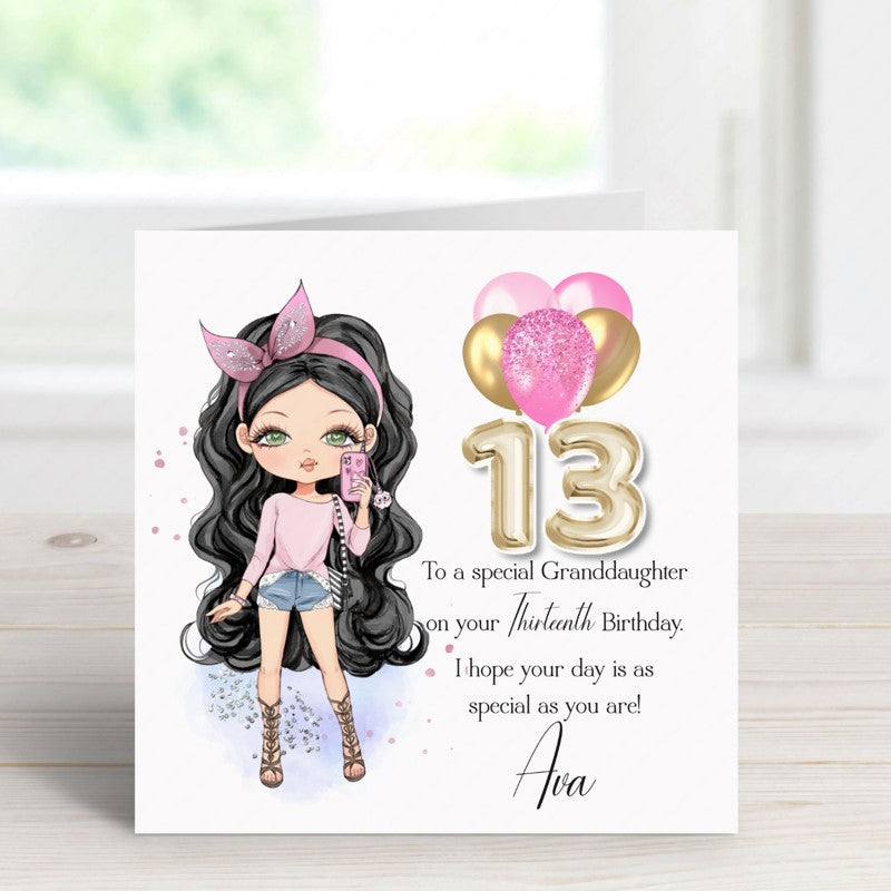Birthday Card for Sister | Happy 13th Birthday Granddaughter