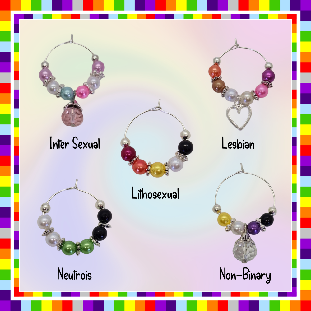 LGBTQ Wine Glass Charms | Gay Pride Gifts
