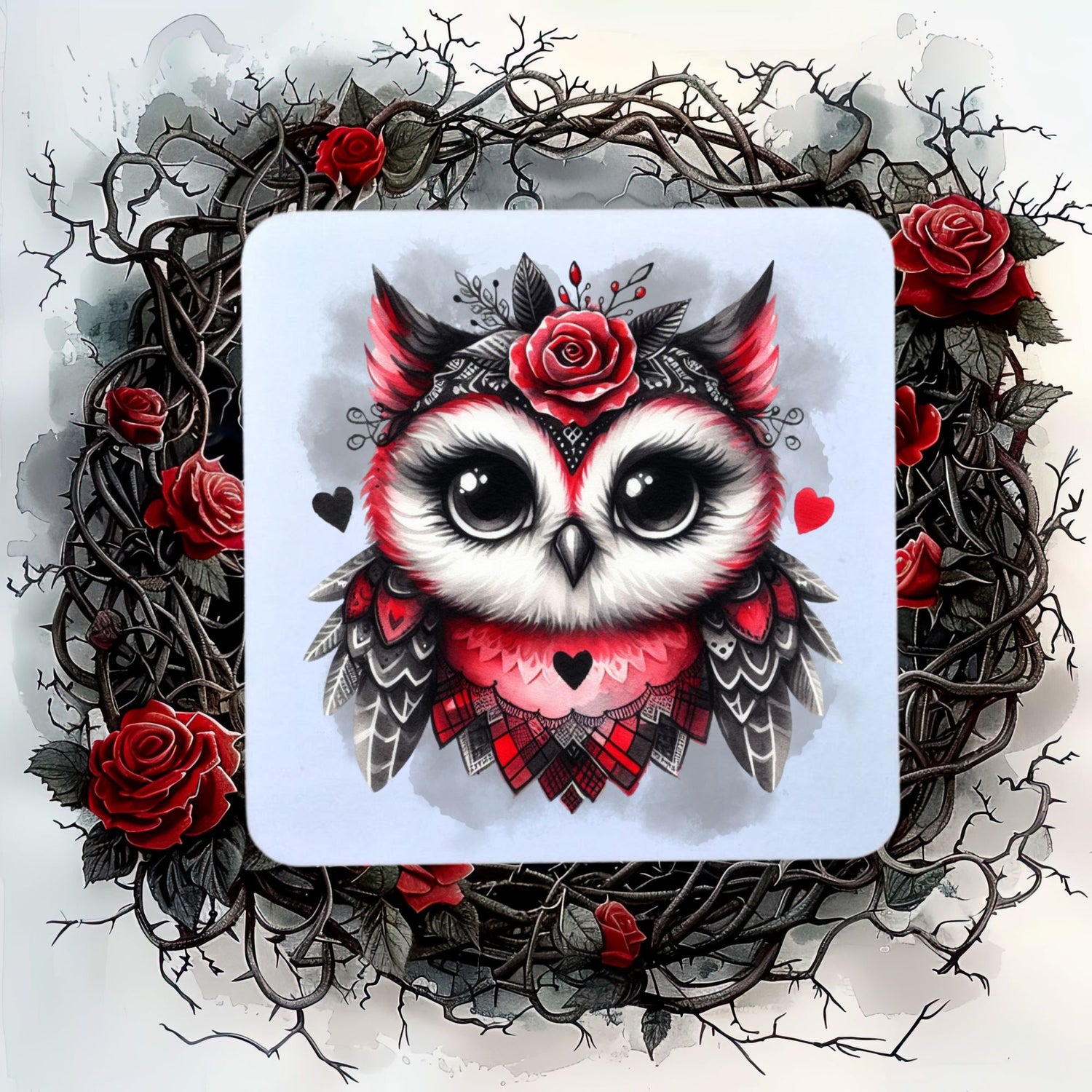 cute-gothic-owl-coaster