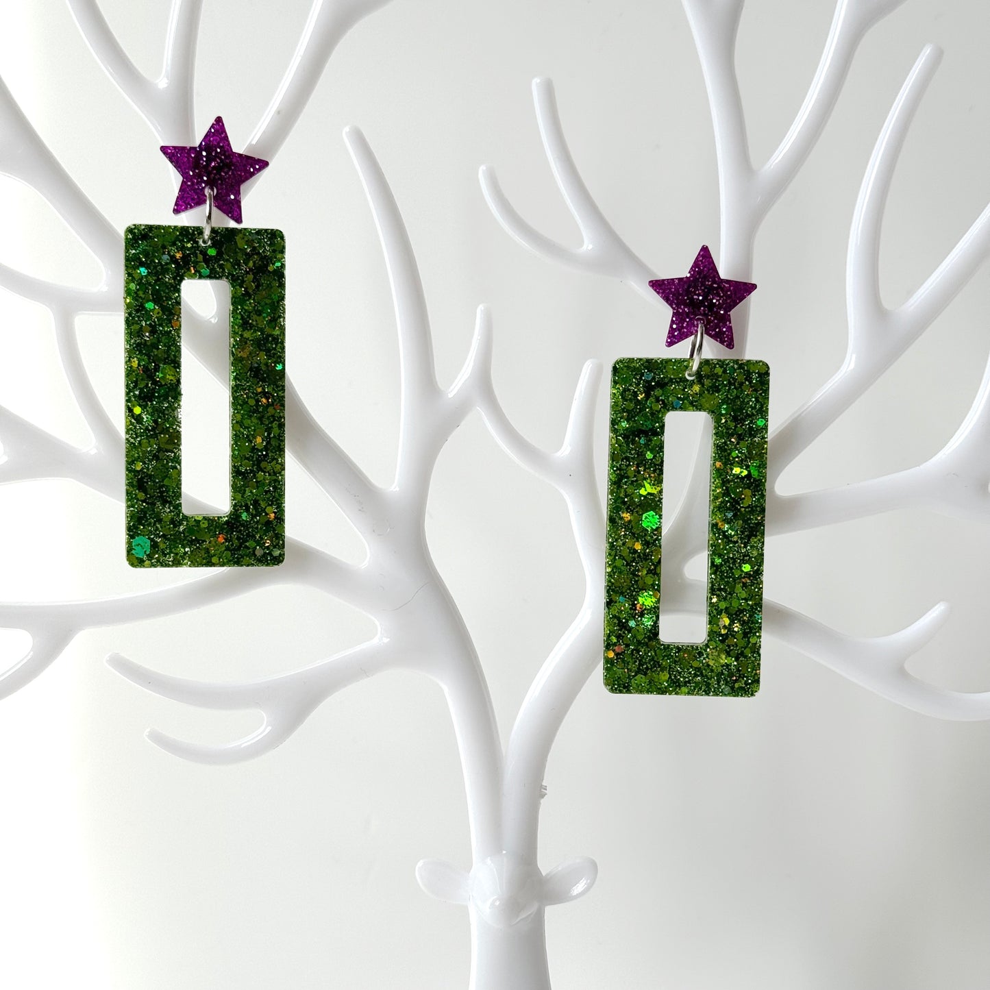rectangle resin earrings