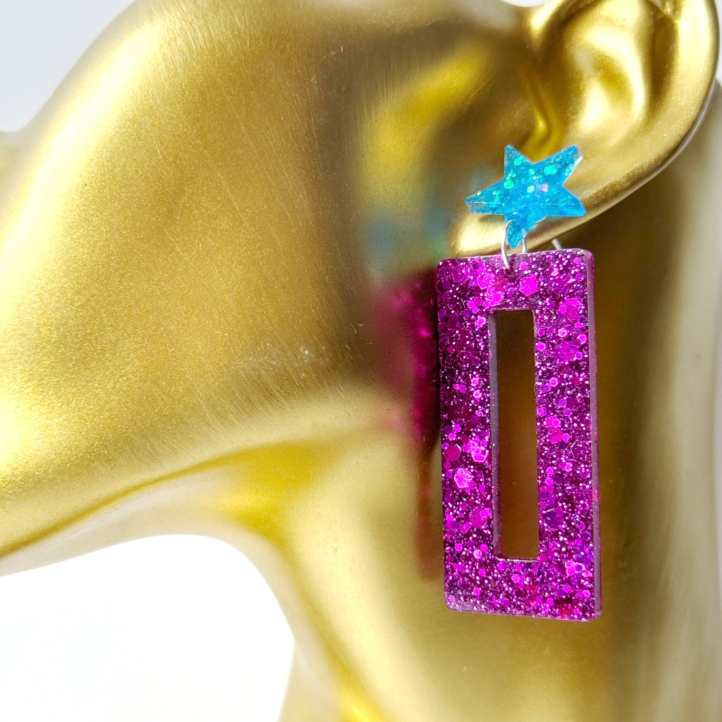 rectangle resin earrings