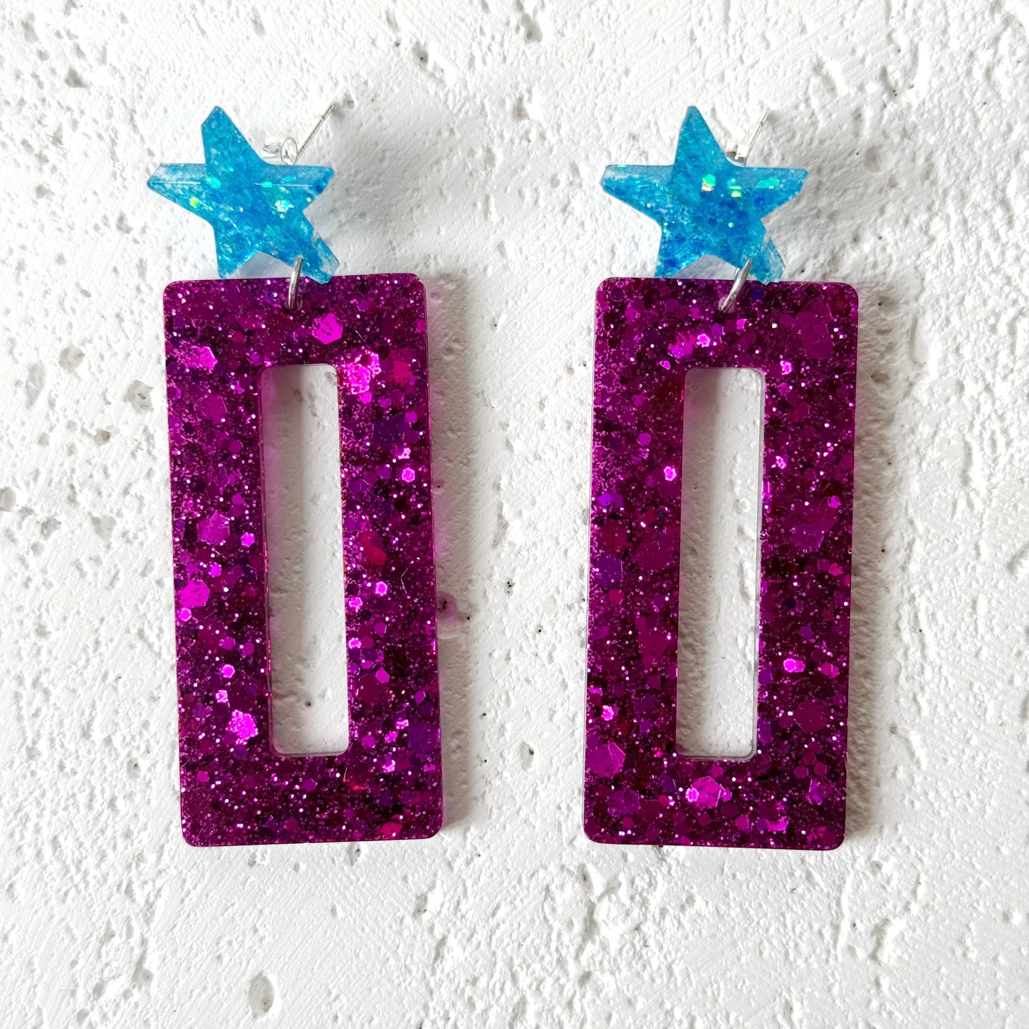 rectangle resin earrings
