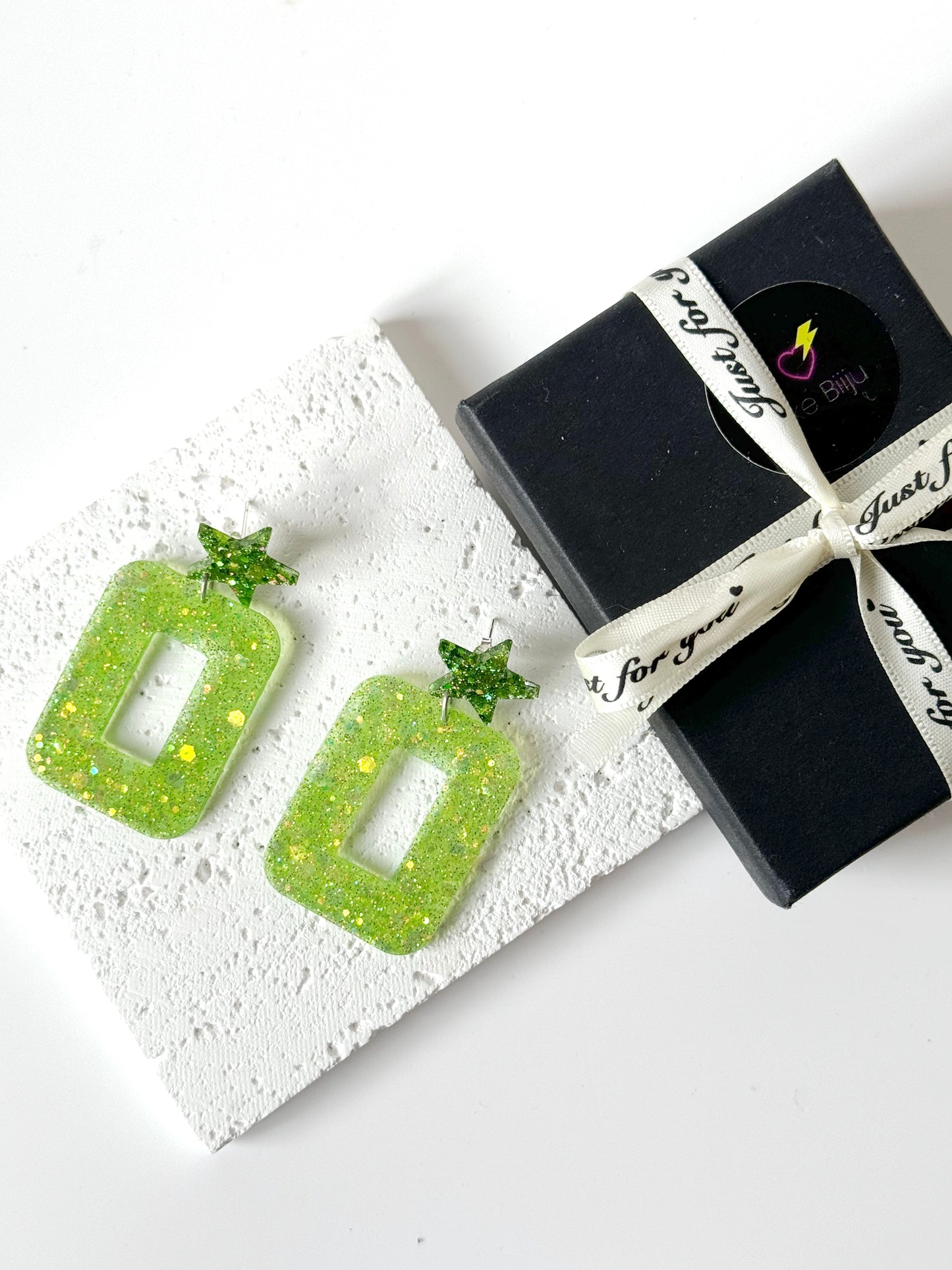 rectangle resin earrings