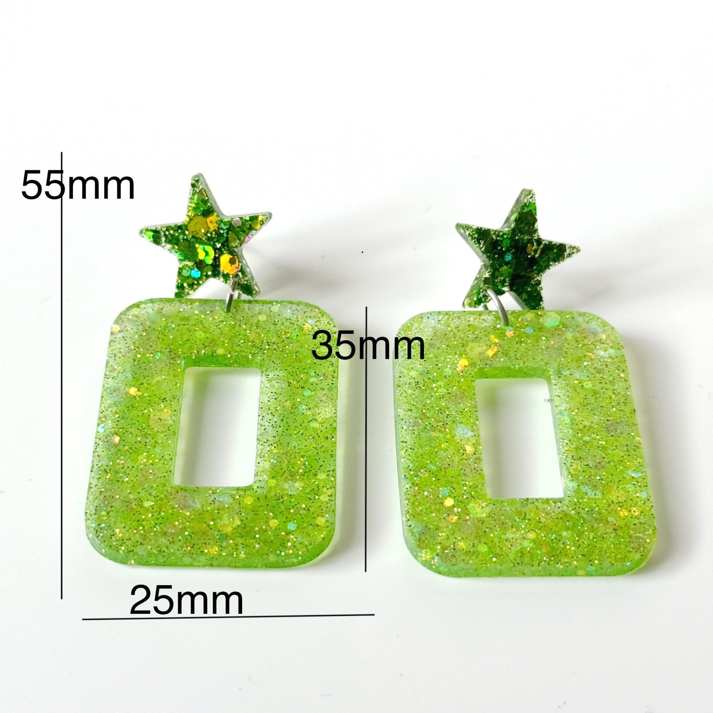 rectangle resin earrings