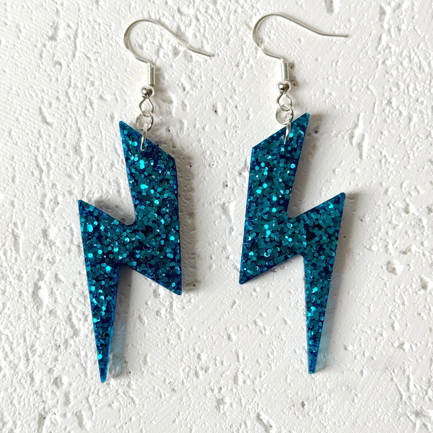 Lightening Bolt Resin Earrings | Resin Pierced Earrings