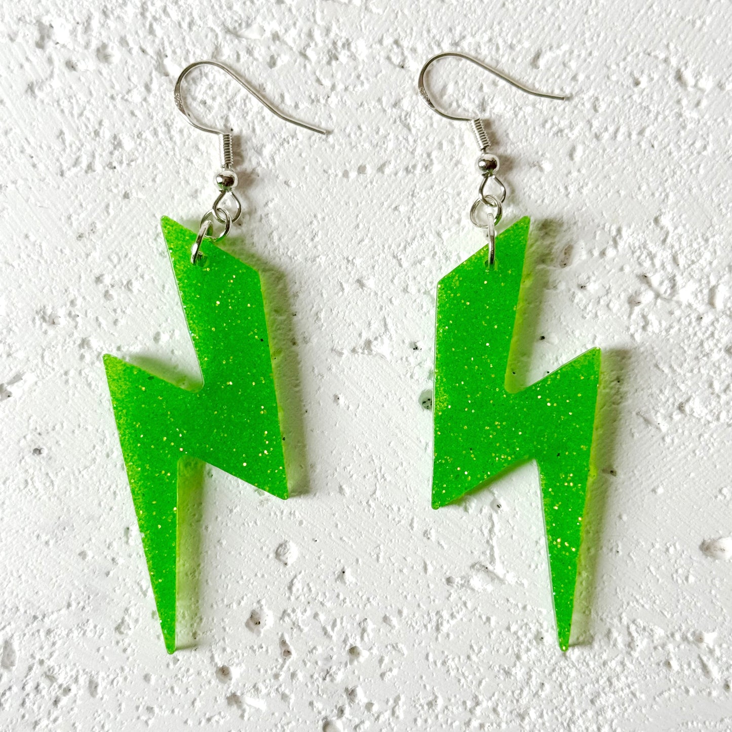 Lightening Bolt Resin Earrings | Resin Pierced Earrings
