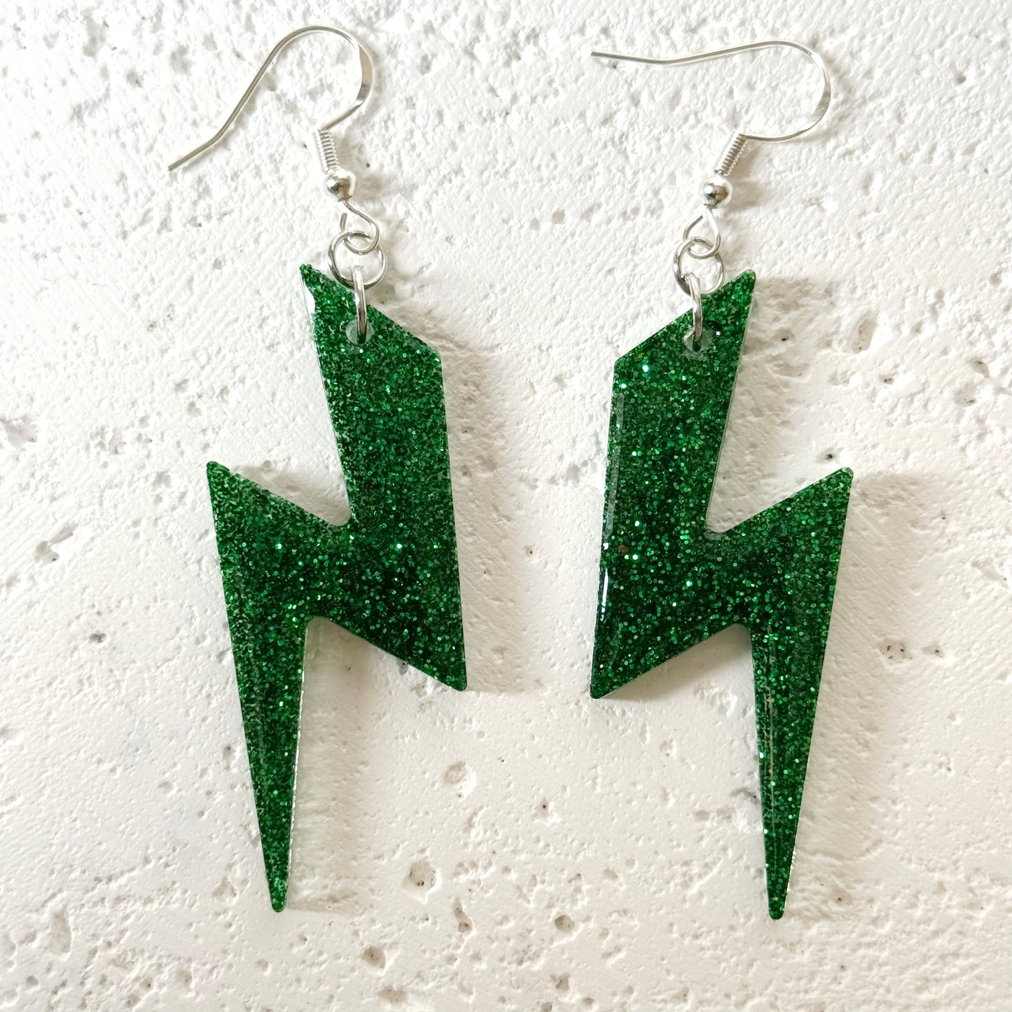 Lightening Bolt Resin Earrings | Resin Pierced Earrings