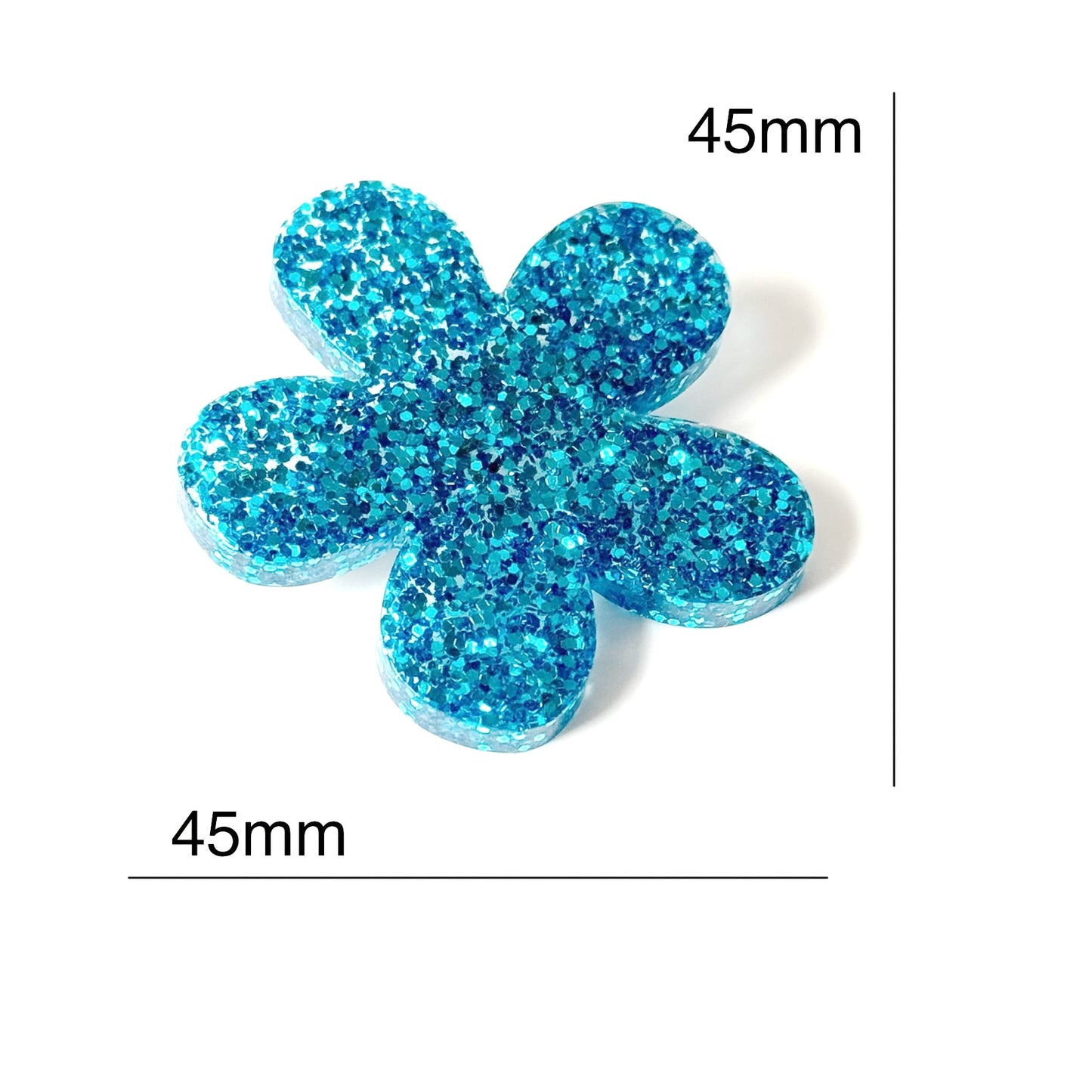 turquoise flower resin brooch