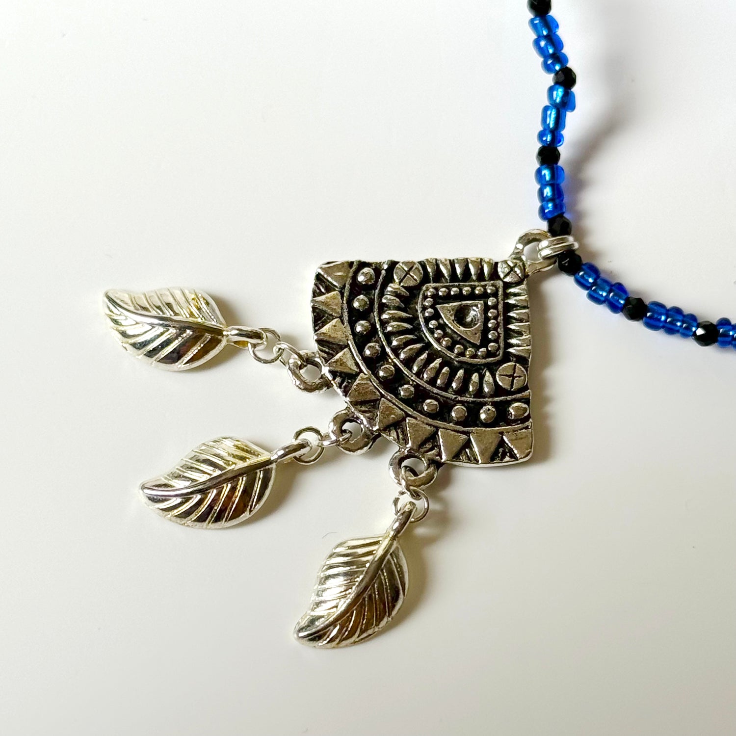 blue bead necklace