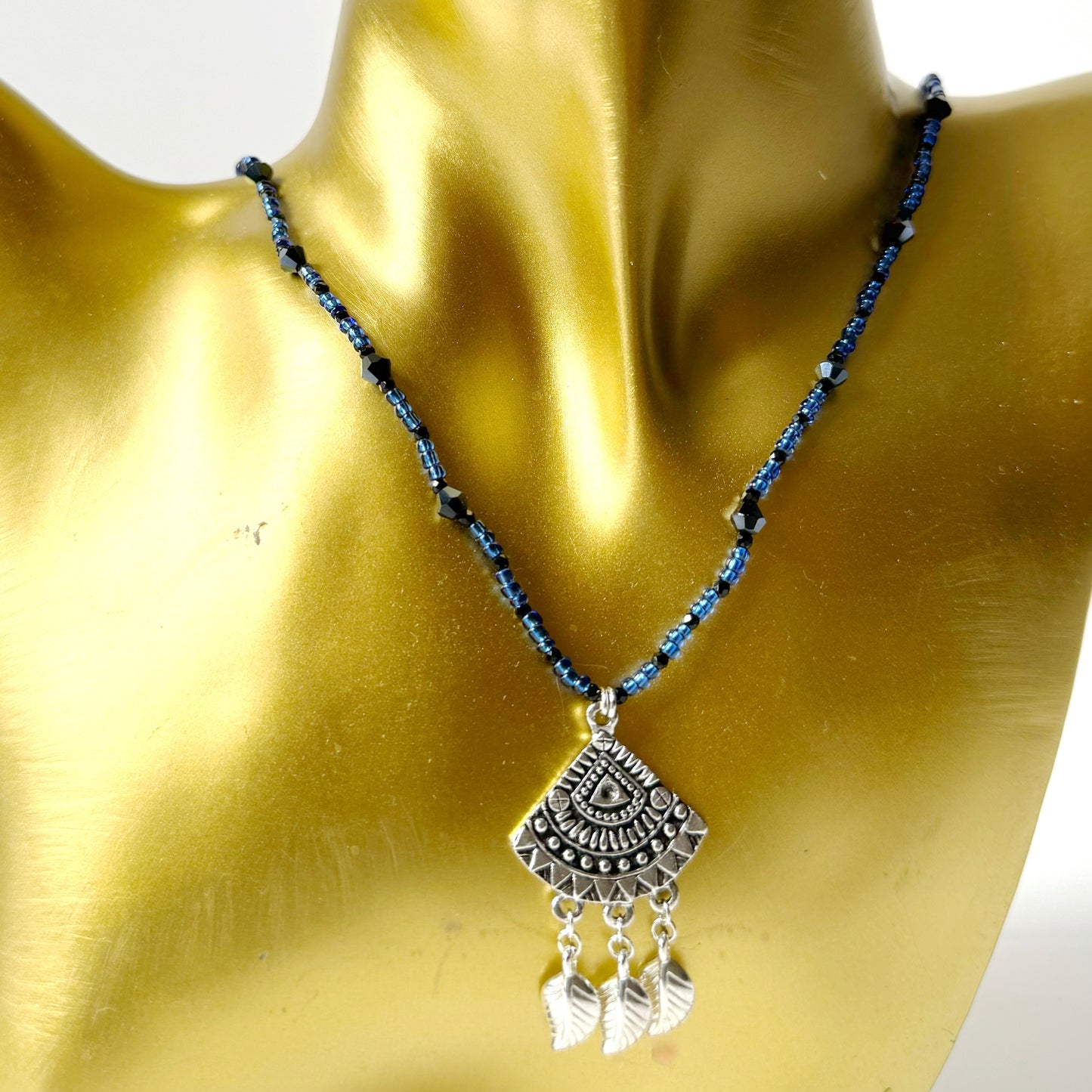blue bead necklace