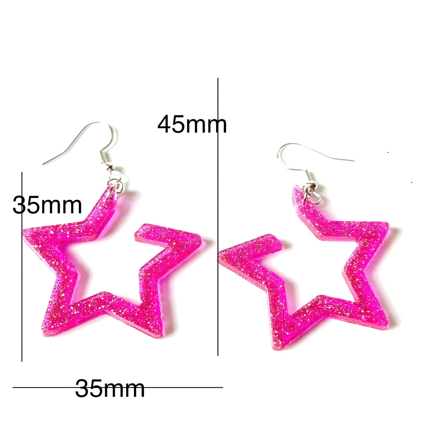 pink resin earrings