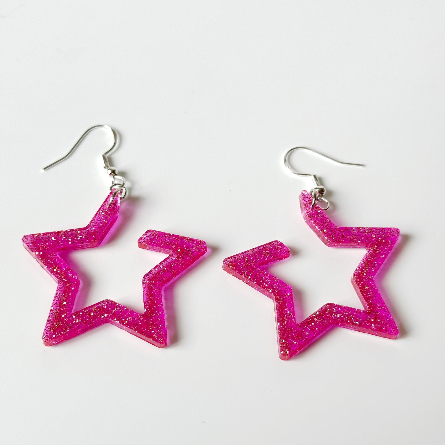 pink resin earrings
