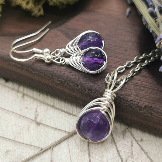 amethyst-necklace-and-earring-set