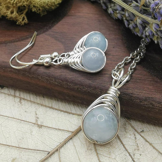 aquamarine stone necklace