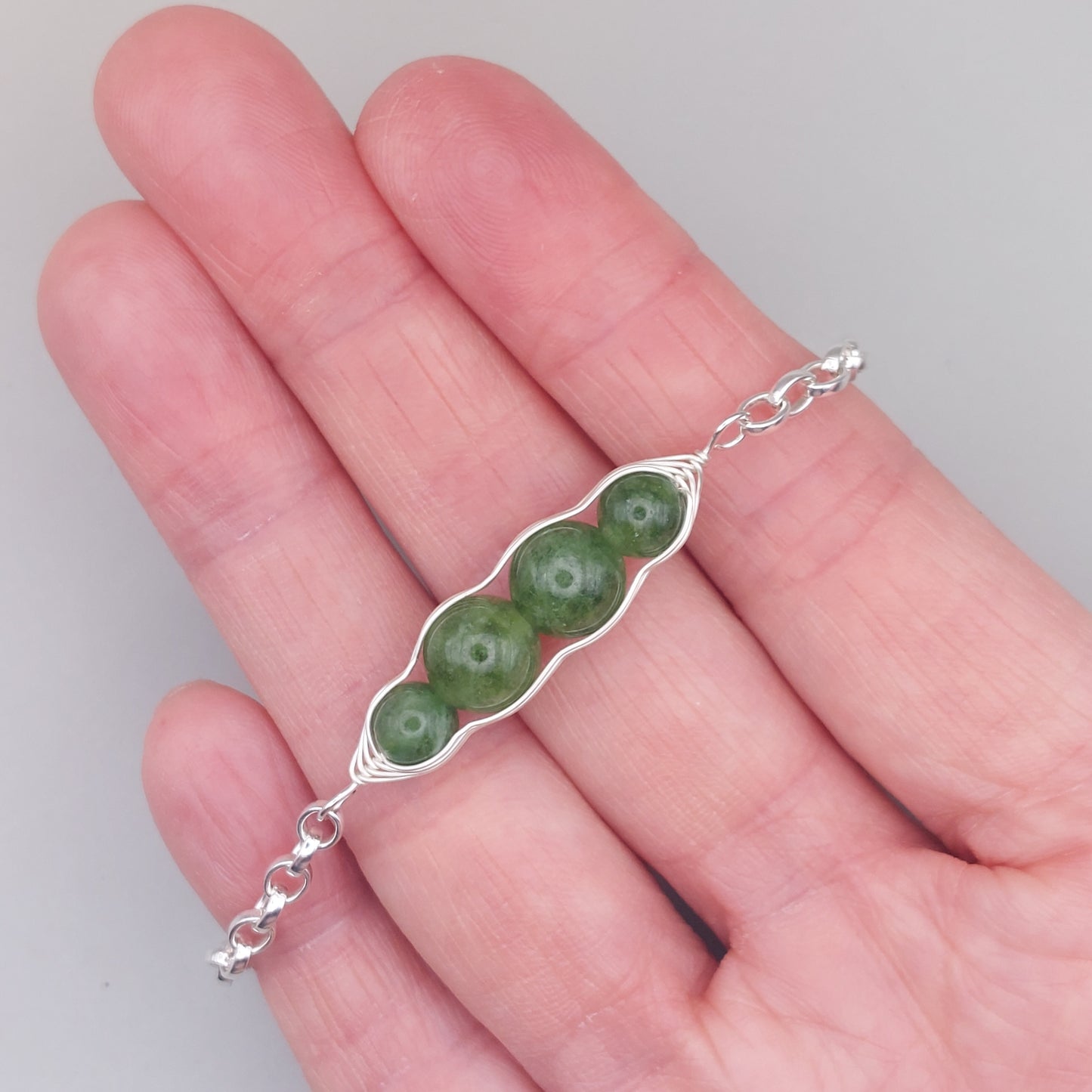 green jade pea pod bracelet