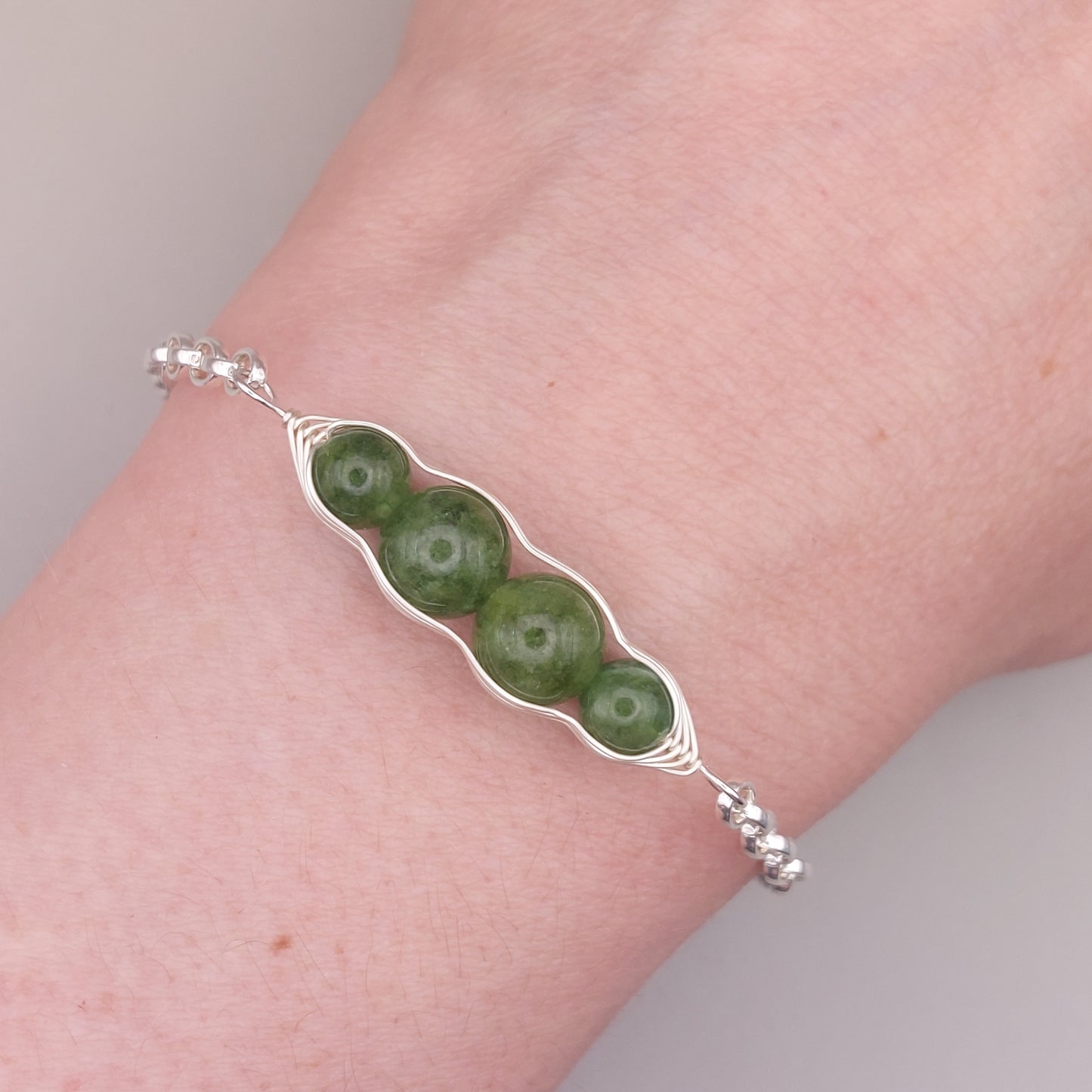 green jade pea pod bracelet