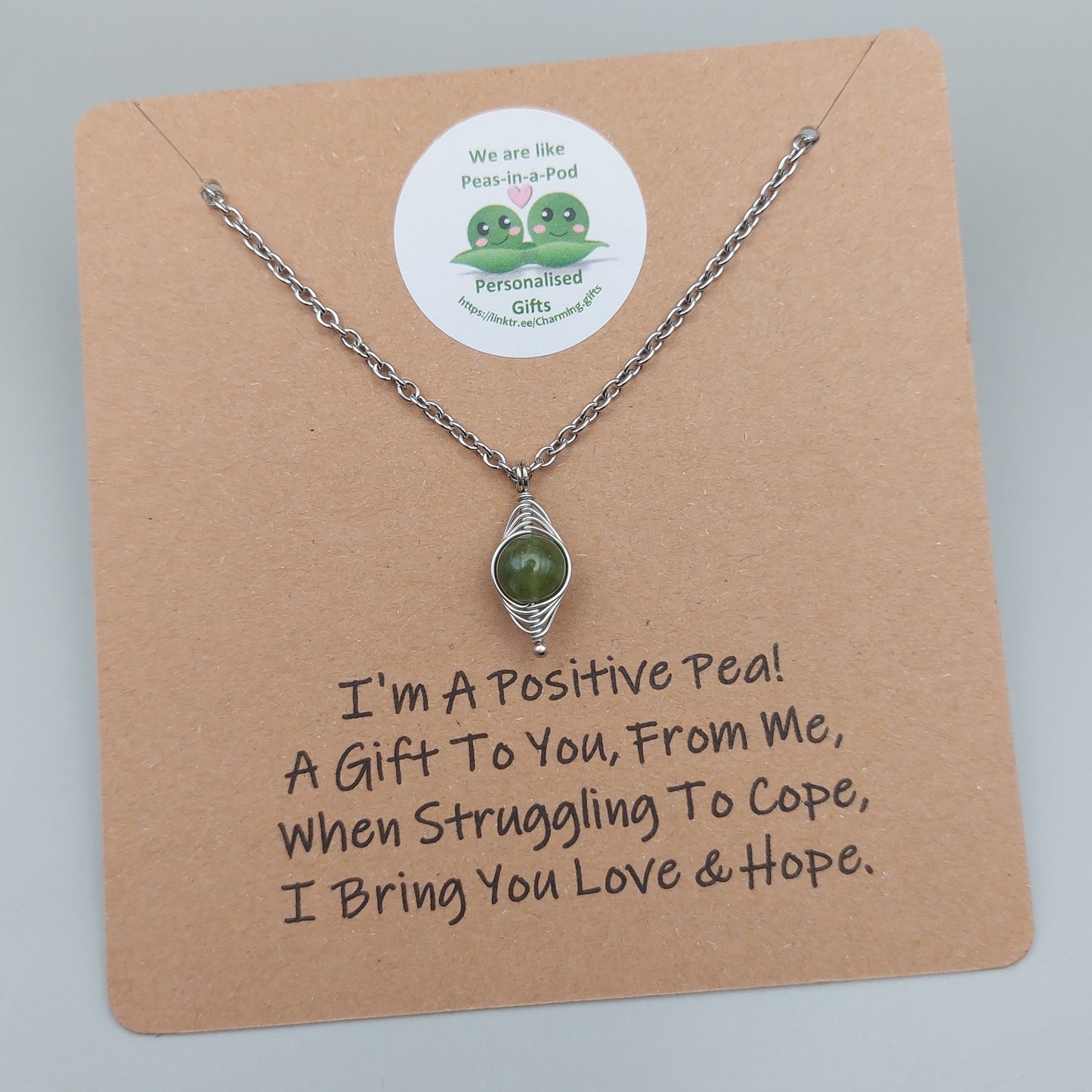 positive pea necklace