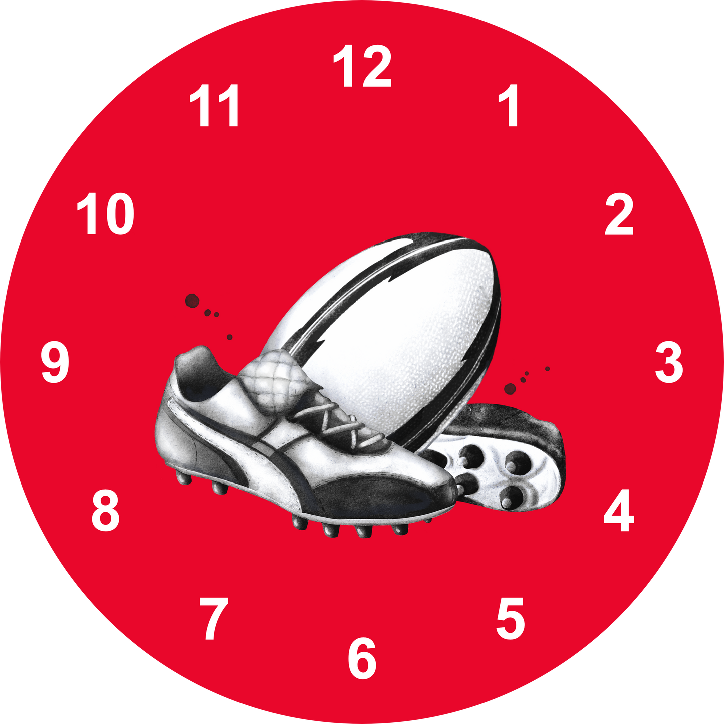 Personalised Rugby Clock | Sports Clock (30cm)