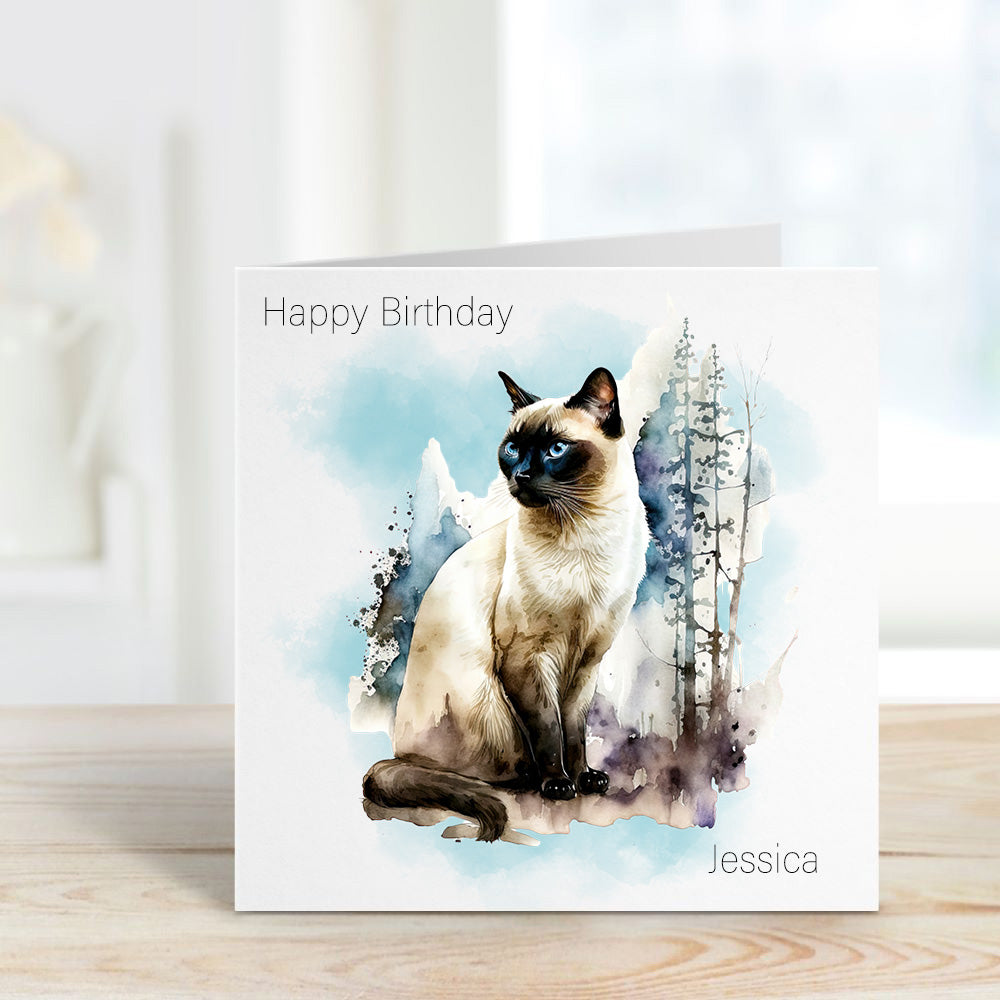 Siamese Cat lovers Blank Card | Siamese Cat Notelet