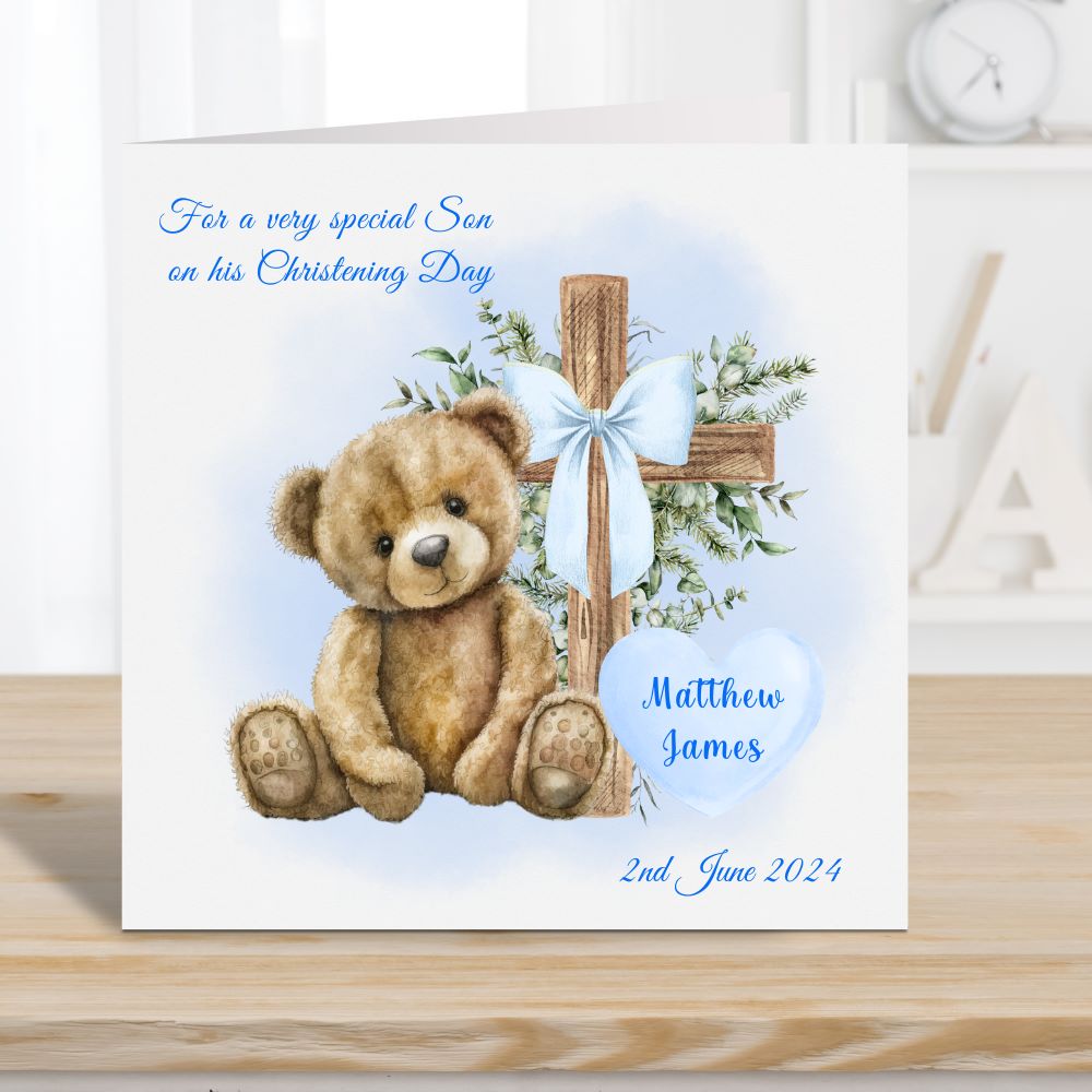Boy Christening Cards Personalised | Christening Day Cards Boy