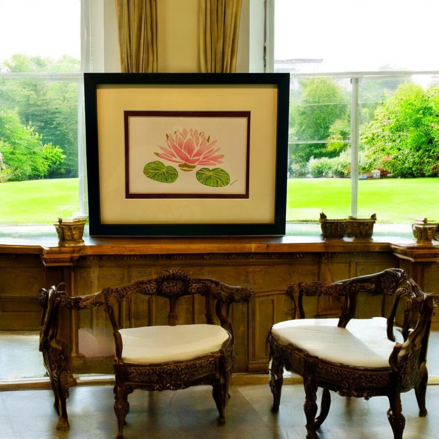 gold leaf flower art
