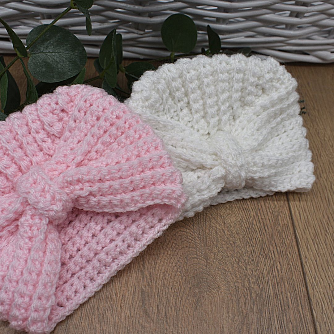knitted baby turbans