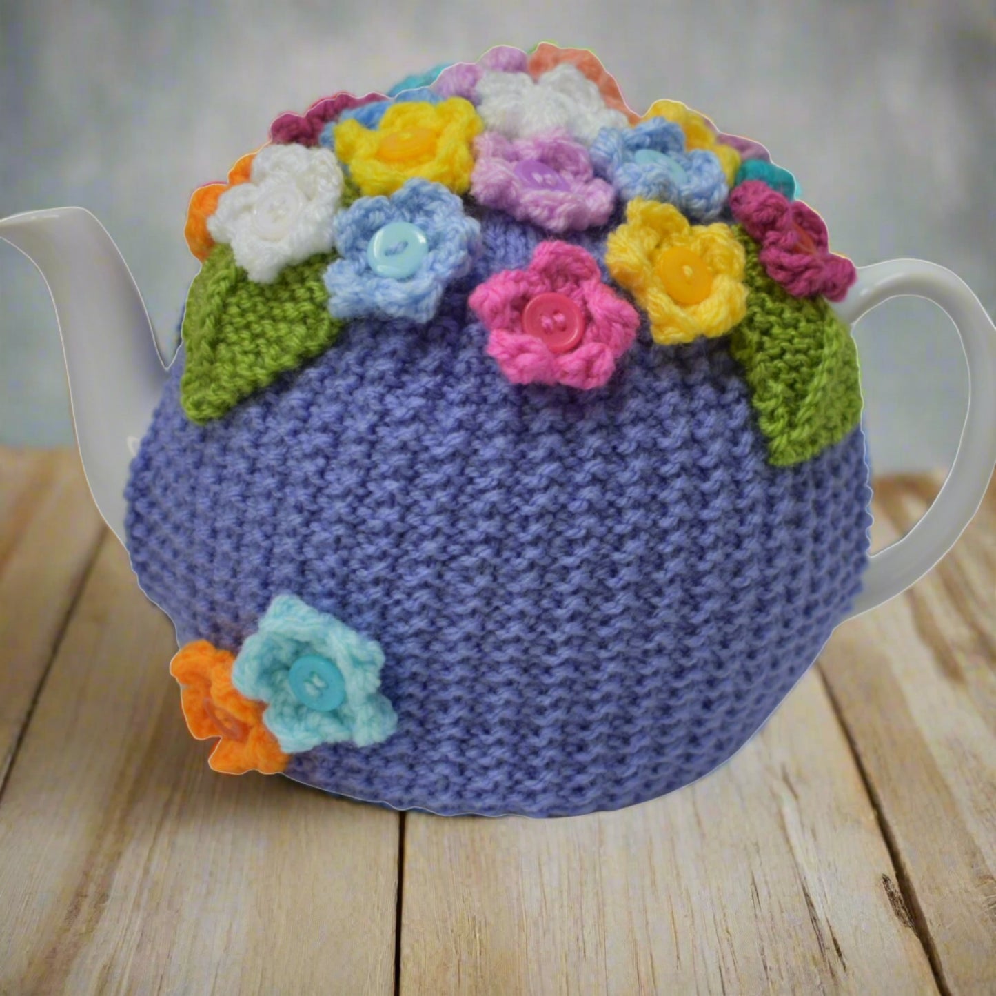 large knitted tea cosy