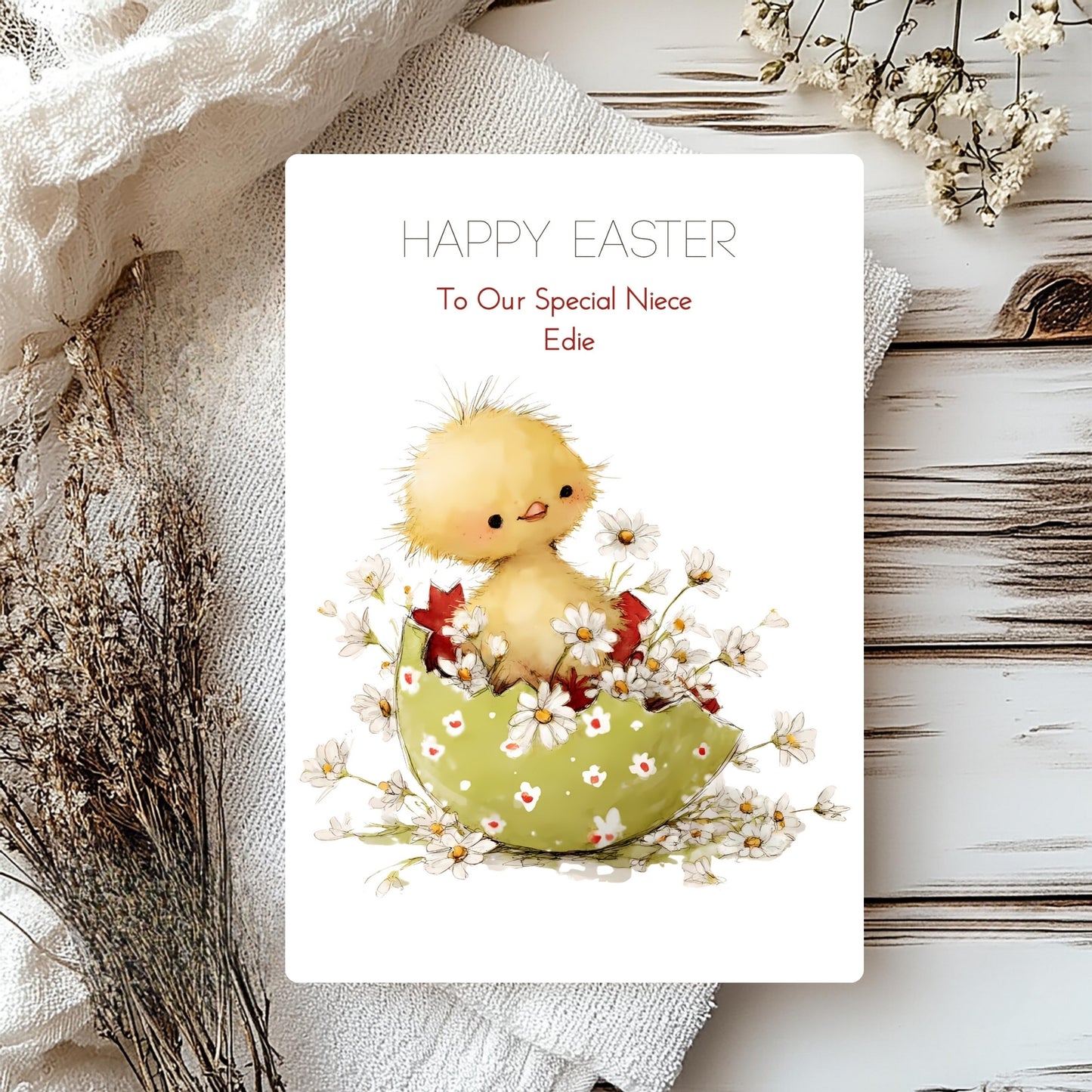 Cute Easter Chick Card – Handmade Personalised Greeting for Loved Ones