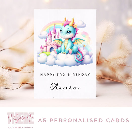 cute personalised dragon card