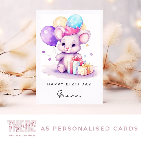 cute personalised mouse card