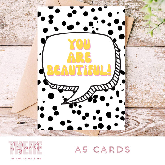 you are beautiful card