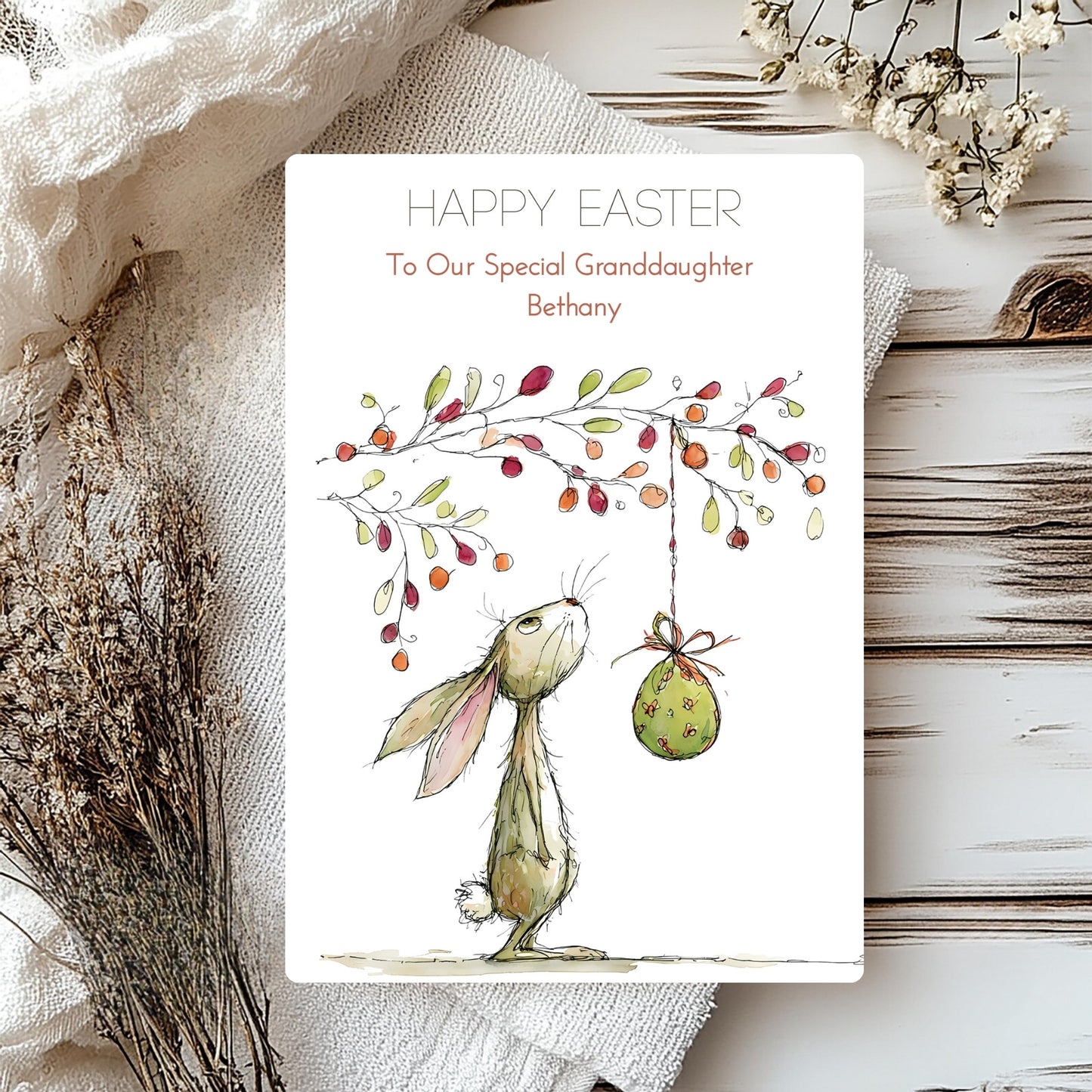 Happy Easter Card for Granddaughter – Personalised Easter Greeting