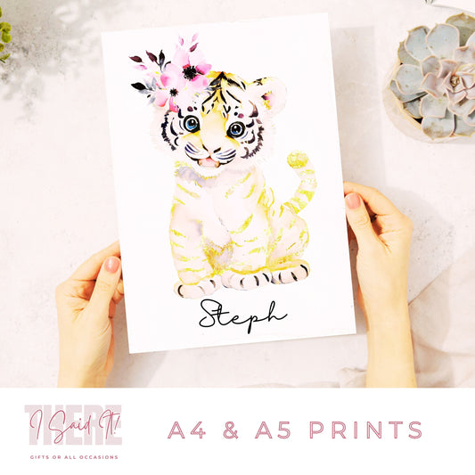 personalised baby tiger print