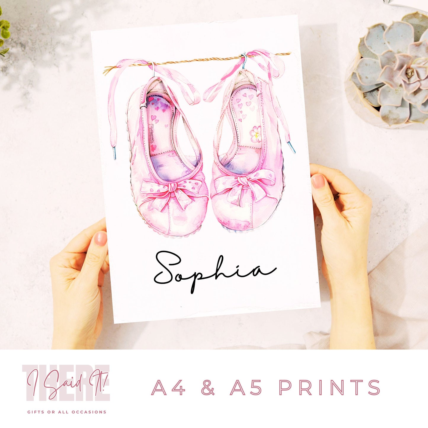 personalised ballet shoes print