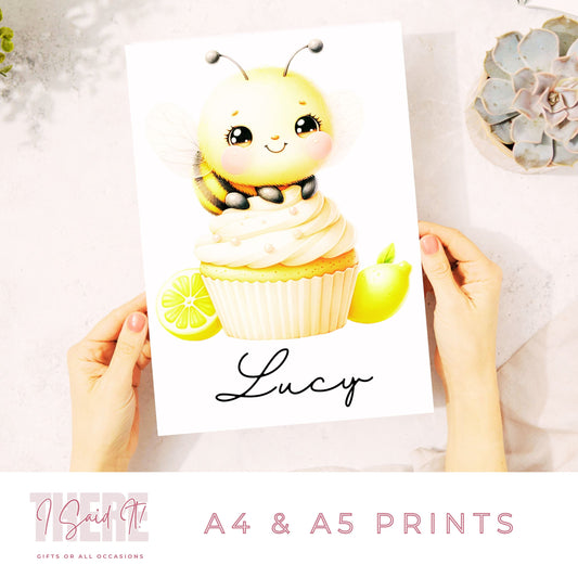 personalised cute bee print