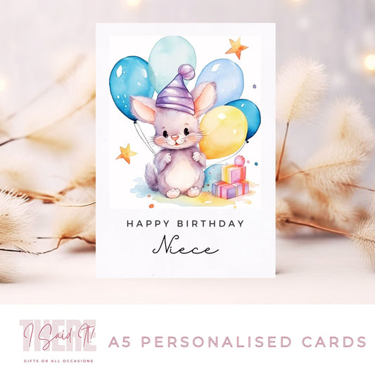 personalised cute mouse birthday card