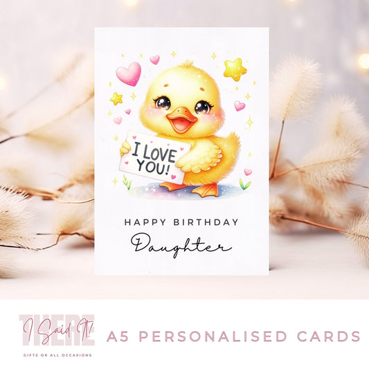 personalised duckling birthday card